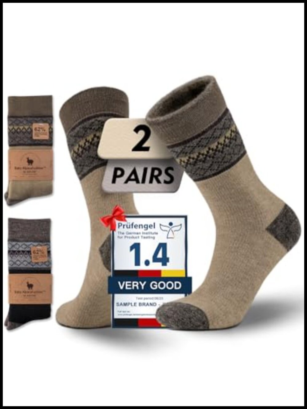Alpaca Wool Heavyweight Winter Crew Socks Merino Blend Cushion Outdoor
